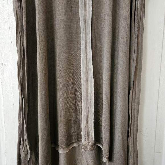 POL Women's Gray/Green Oversized Sleeveless Tunic Size Small, Boho High-Low Hem - Picture 3 of 7